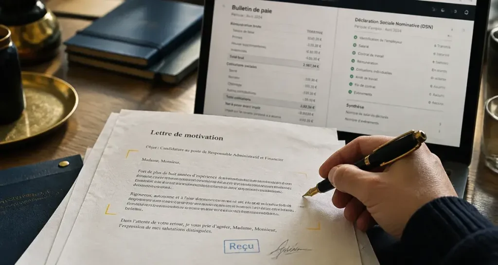Lettre de motivation gestionnaire de paie et tableau de paie