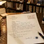 Lettre de motivation librairie sur comptoir en bois