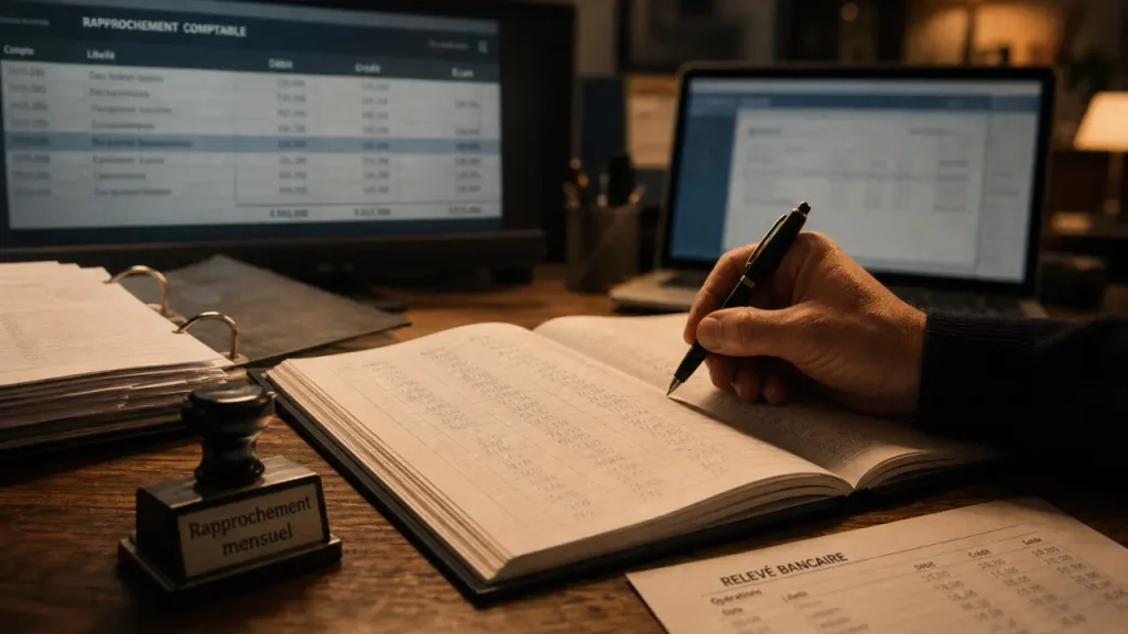 Compétences comptable : livre comptable, rapprochement mensuel, ERP et justificatifs