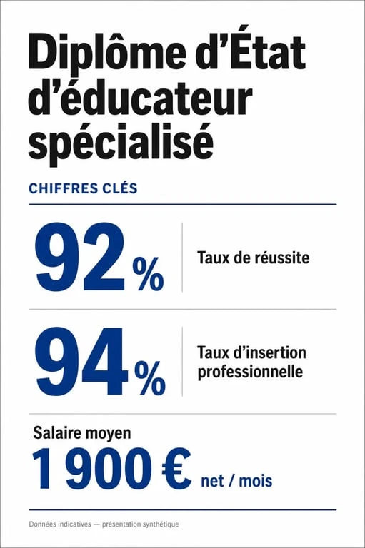 Infographie des chiffres clés pour les études d'éducateur spécialisé