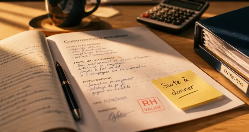 Exemple commentaire entretien professionnel sur fiche RH