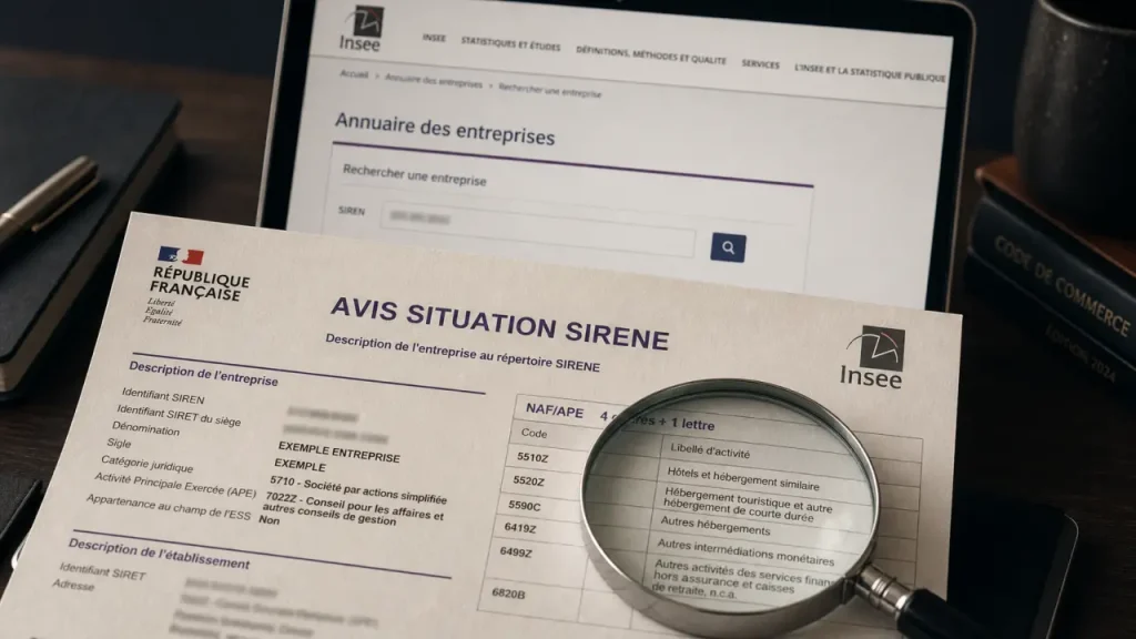 Où trouver le code naf : SIRENE, INSEE et vérification