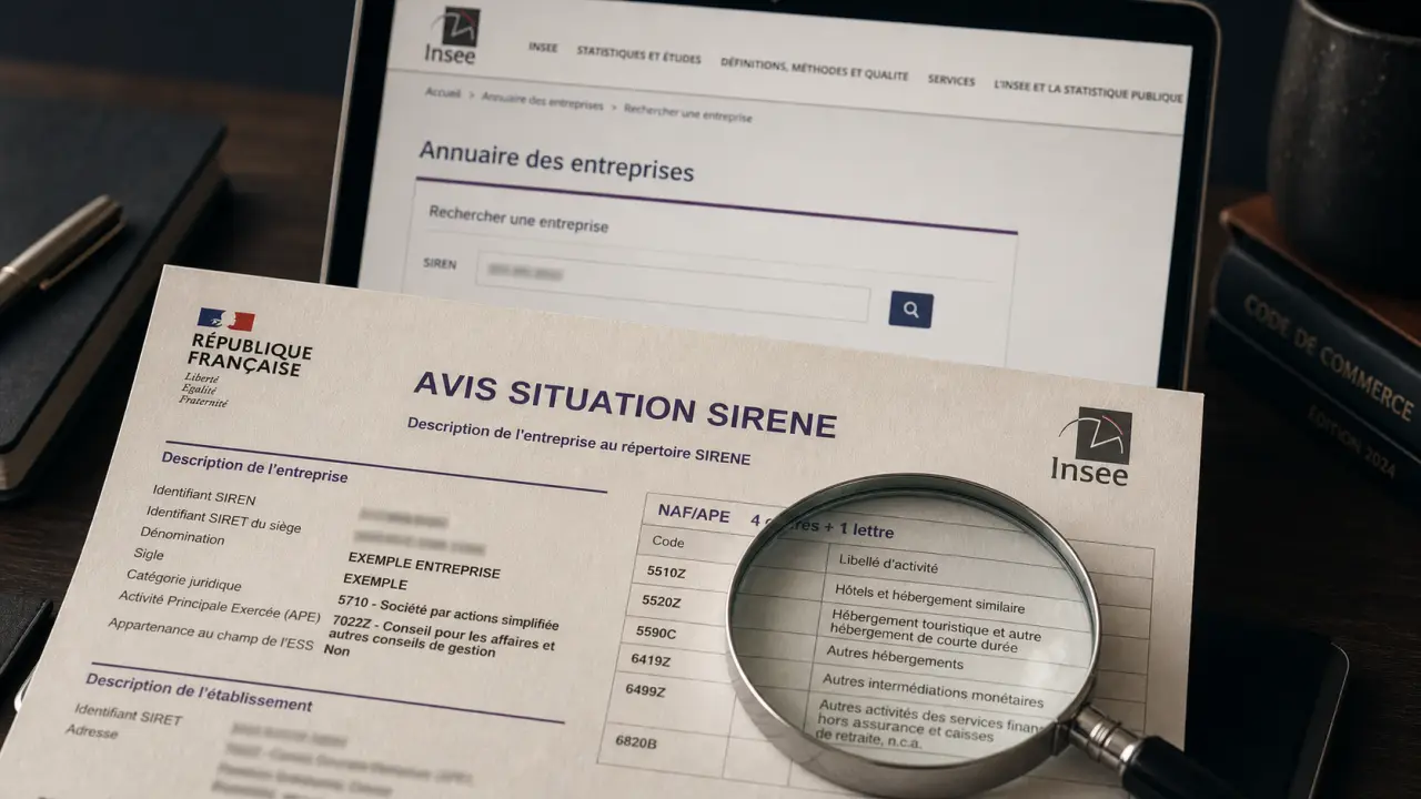 Où trouver le code naf : SIRENE, INSEE et vérification