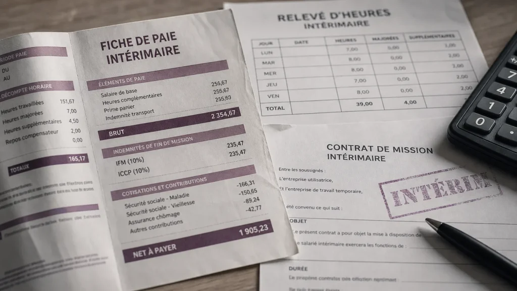 Salaire interimaire 35h : fiche de paie et indemnités à vérifier