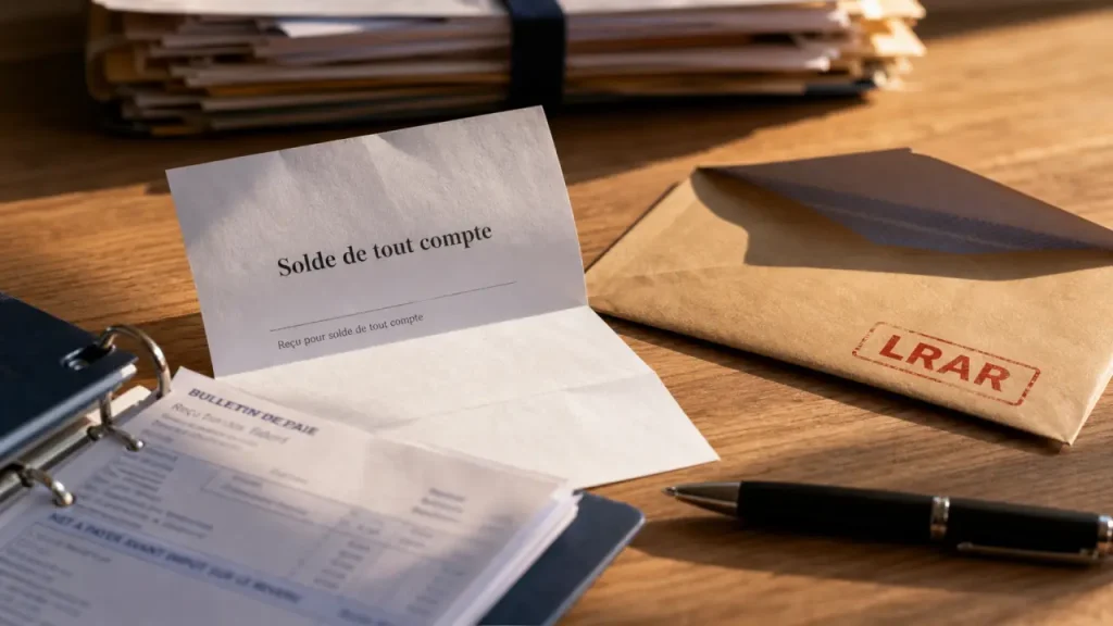 Solde de tout compte contestation : LRAR et preuves à réunir