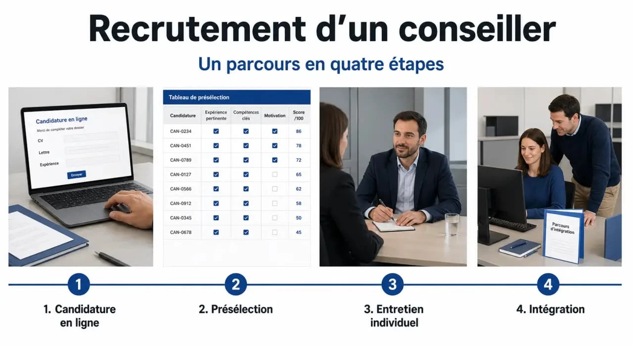 Processus de recrutement pôle emploi recrutement conseiller chez France Travail