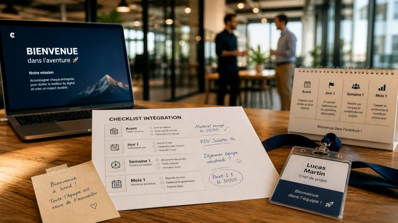 Checklist d’intégration entreprise pour sécuriser les 90 premiers jours