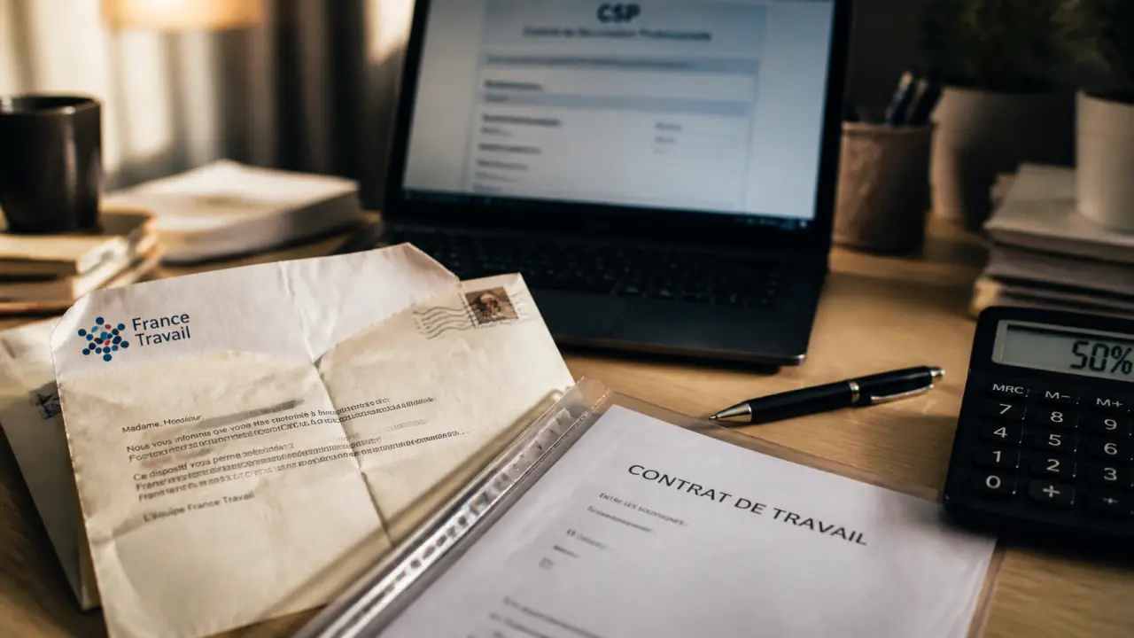 Refus prime de reclassement csp : courrier France Travail et dossier administratif pour contester