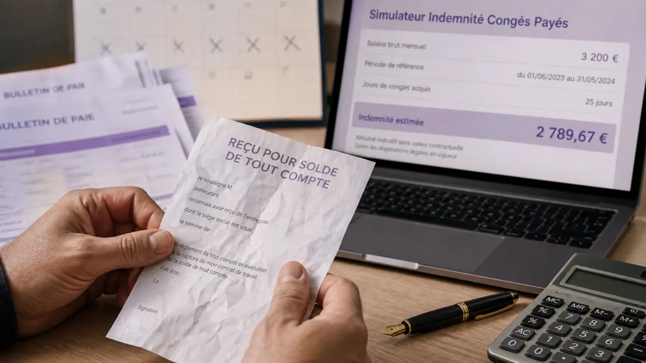 simulateur indemnité congés payés fin de contrat cdi : calcul solde