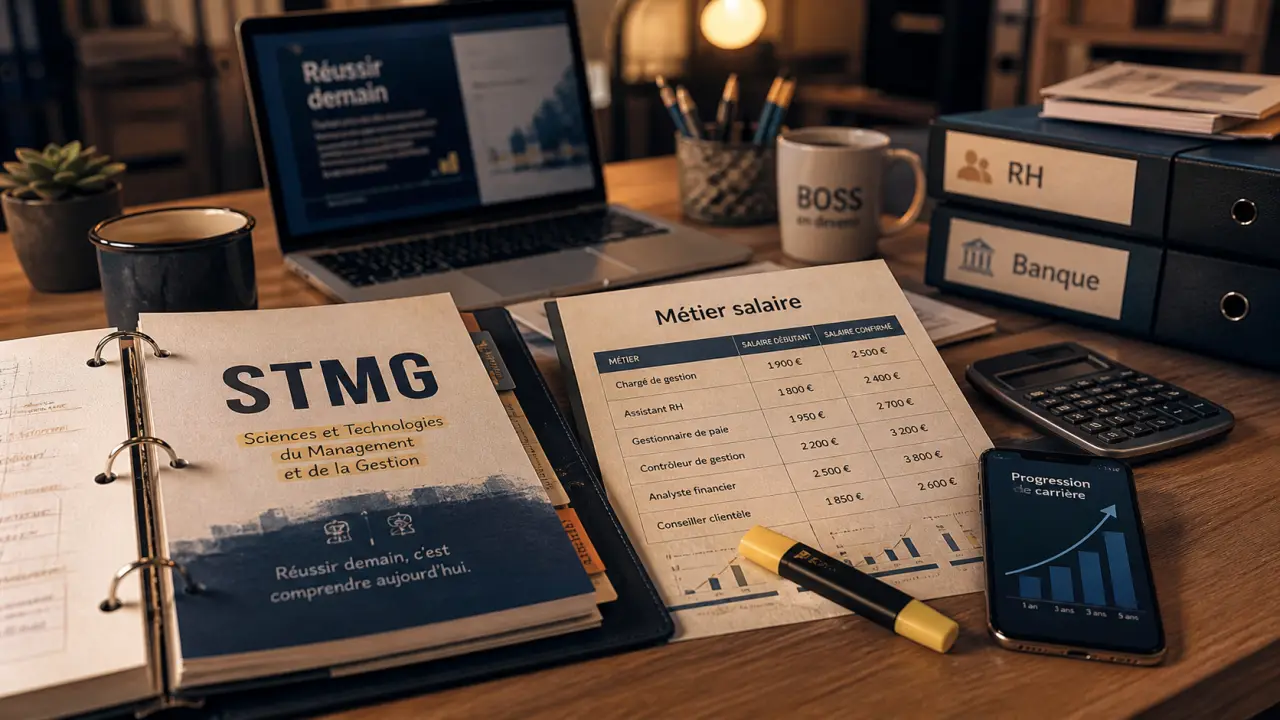 STMG métier salaire : gestion, banque, RH avec salaires comparés