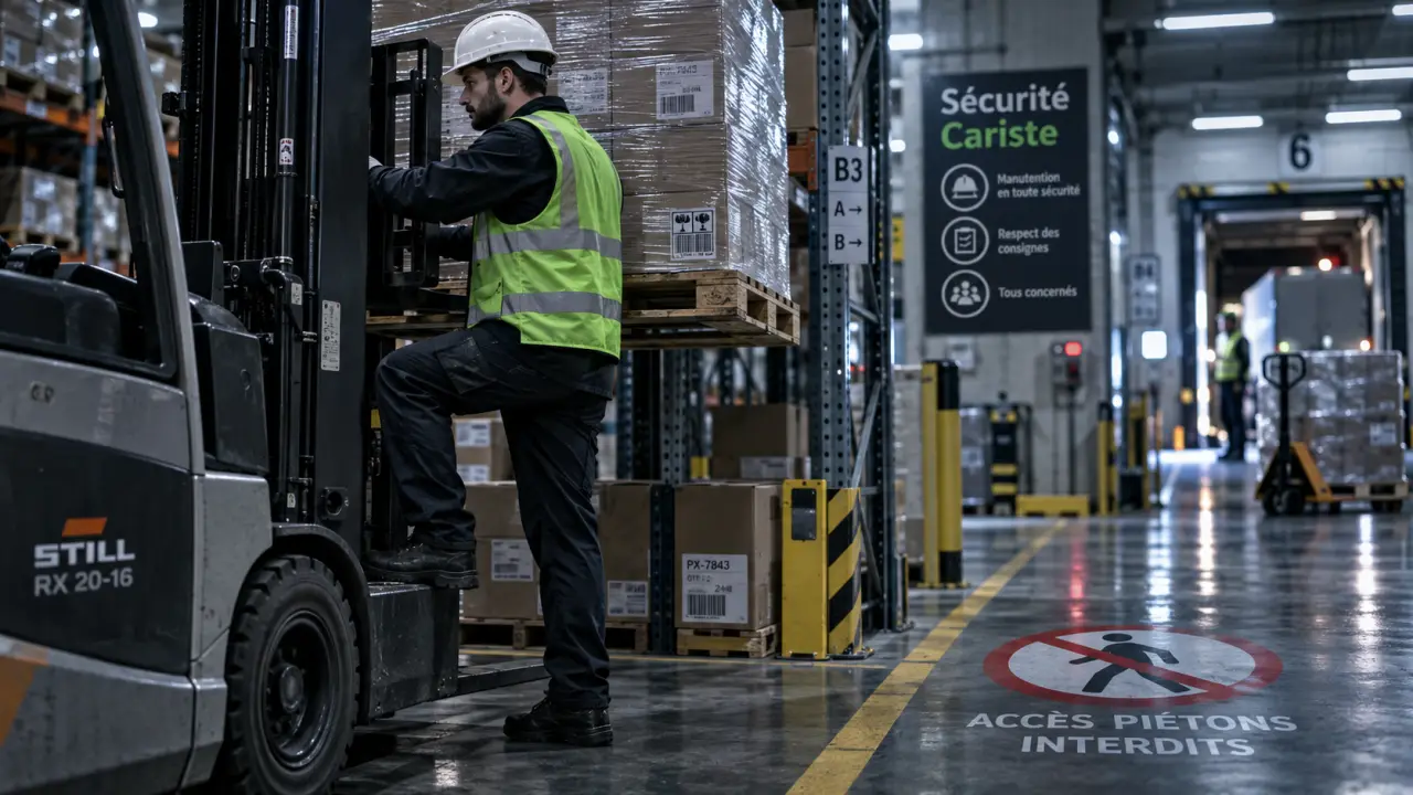 Devenir cariste : CACES, sécurité, chariot élévateur en entrepôt