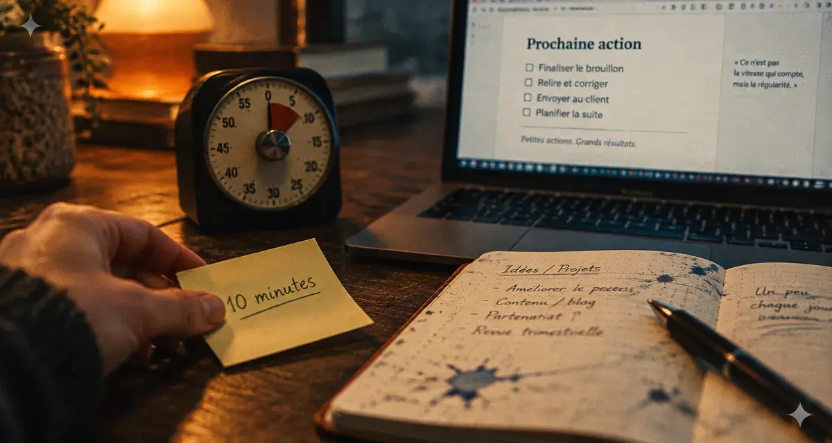 Comment se motiver pour travailler : timer 10 minutes et carnet ouvert