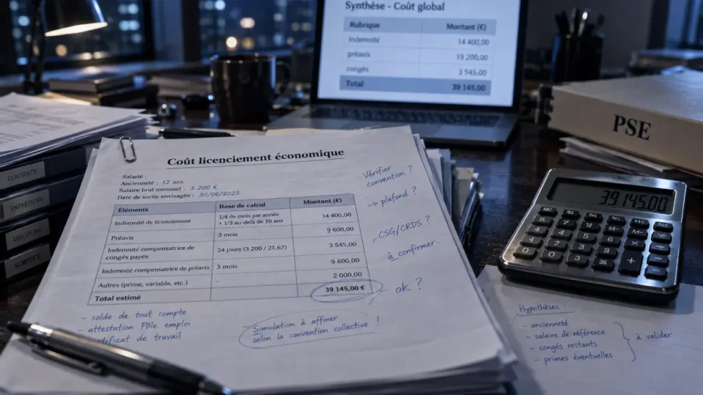 Coût d’un licenciement économique : indemnités, préavis et charges à budgéter