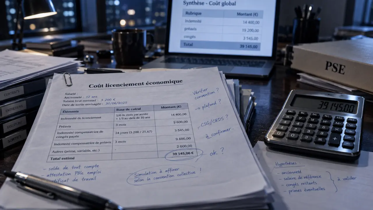 Coût d’un licenciement économique : indemnités, préavis et charges à budgéter