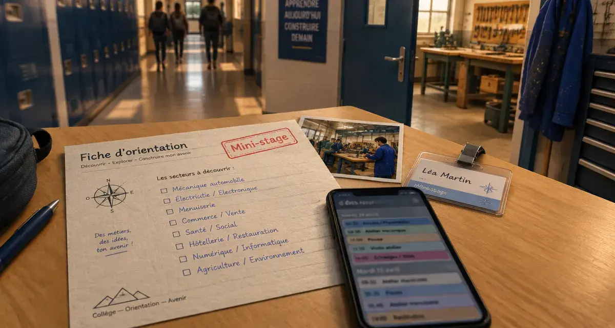 Orientation 4ème professionnelle : fiche mini-stage et découverte des métiers